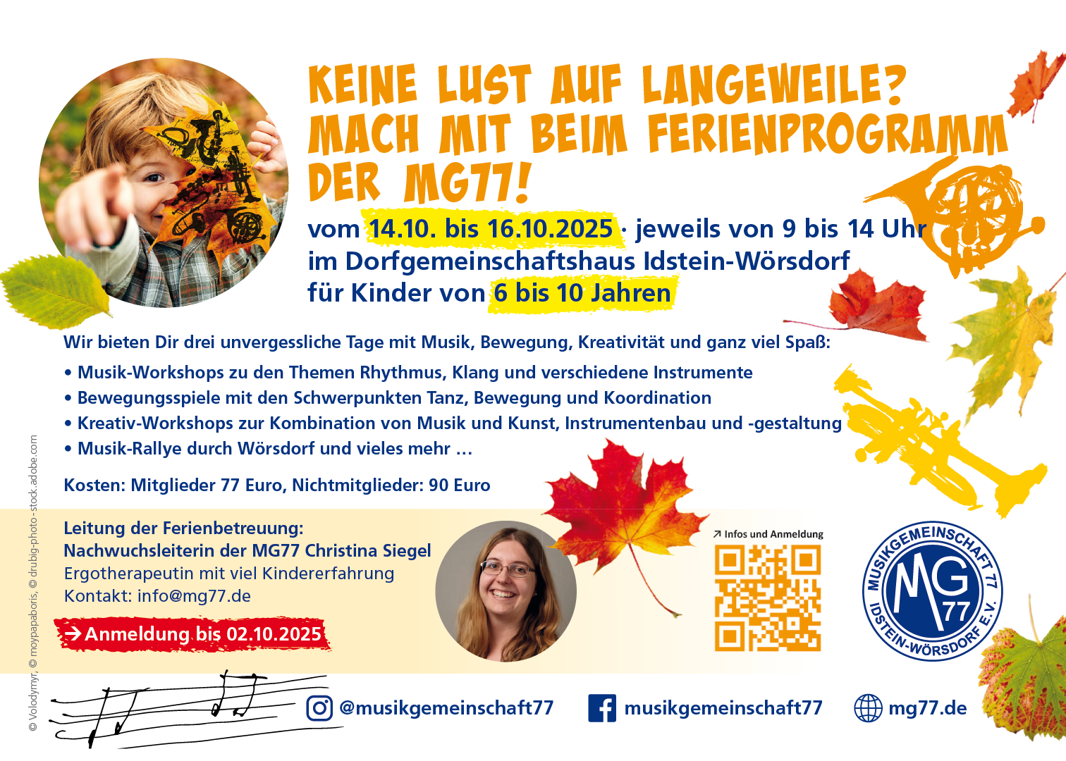 Ferienbetreuung der MG77, Flyer Rückseite